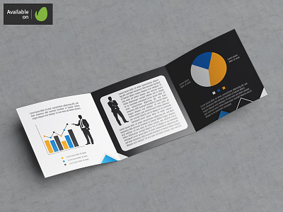 Square Tri-Fold Brochure Mock-Up booklet brochure catalog corporate fold mock up mockup present showcase trifold