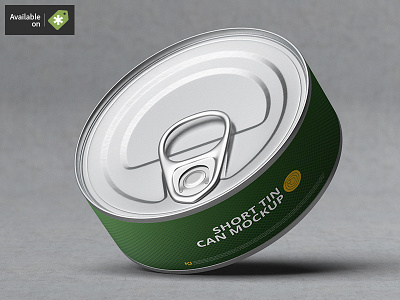 Short Tin Can Mock-Up can cap conservation conserve container mock up mockup pack tin tinned