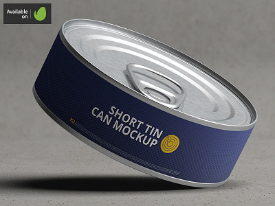 Short Tin Can Mock-Up can cap conservation conserve container mock up mockup pack tin tinned