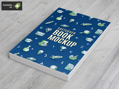 Softcover Book Mock-Up book cover education library literature mock up mockup open page paper softcover textbook