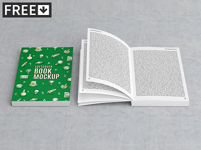 Softcover Book Mock-Up book cover education free freebies mock up mockup open page paper softcover textbook