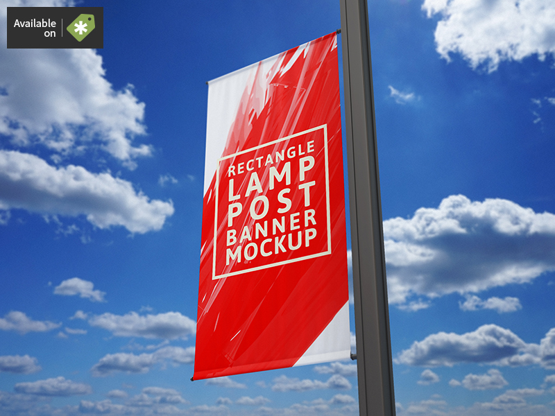 Download Rectangle Lamp Post Banner Mock-Up by MassDream Studio on ...