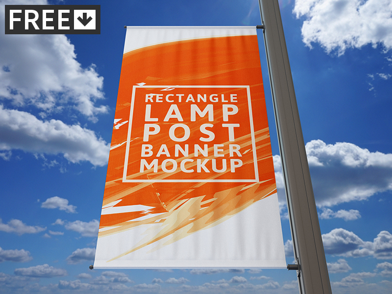 Rectangle Lamp Post Banner Mock-Up by MassDream Studio on Dribbble