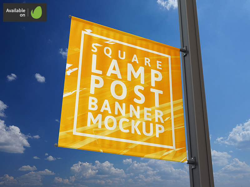 Square Lamp Post Banner Mock-Up by MassDream Studio on Dribbble