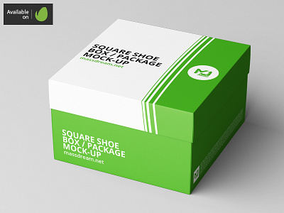 Square Shoe Box / Package Mock-Up