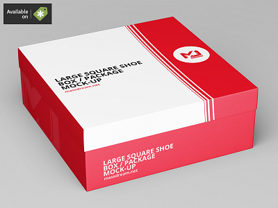 Large Square Shoe Box / Package Mock-Up box cardboard container mock mock up mockup pack package packaging shoe