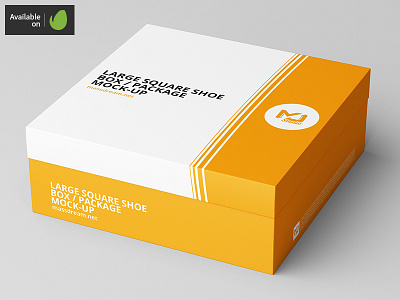 Large Square Shoe Box / Package Mock-Up box cardboard container mock mock up mockup pack package packaging shoe