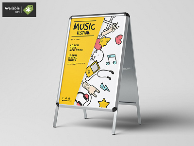 A Stand / Board Mock-Up ad advert billboard board business commercial frame mockup poster stand