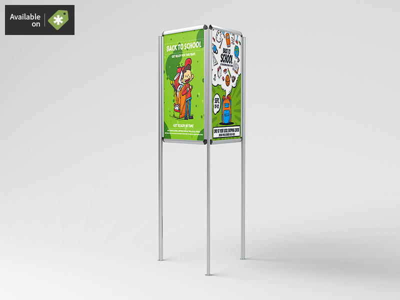 Triboard 3 Sided Stand / Board Mock-Up stand poster mockup frame commercial business board billboard advert ad
