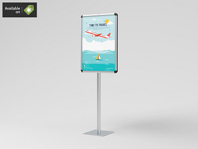 2 Sided Stand / Board Mock-Up ad advert billboard board business commercial frame mockup poster stand