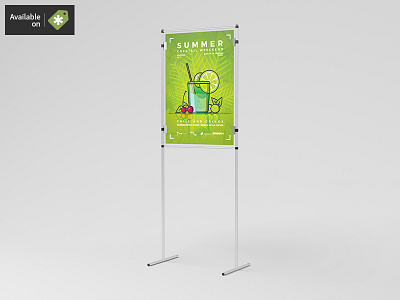 Simple Poster Stand / Board Mock-Up ad advert billboard board business commercial frame mockup poster stand