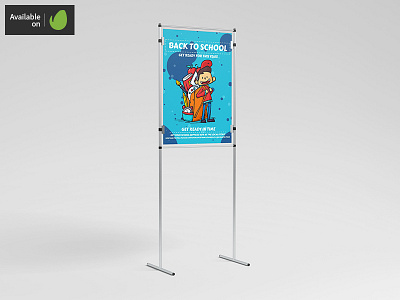 Simple Poster Stand / Board Mock-Up ad advert billboard board business commercial frame mockup poster stand