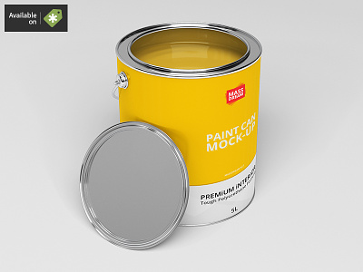 Paint Can Mock-Up can container cup lacquer metal metallic mock up mockup mockups oil package packaging paint painting