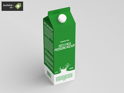 Juice / Milk Packaging Mock-Up bottle cardboard drink fruit juice liquid milk mockup pack packaging