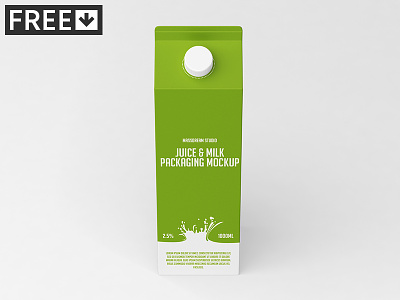 Juice / Milk Packaging Mock-Up bottle cardboard drink fruit juice liquid milk mockup pack packaging