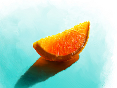 Orange Cool backlit illustration orange orange juice orange segment painted photoshop teal
