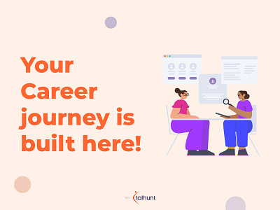 Career journey career flat hiring illustration job poster recruitment talhunt thumbnail vector