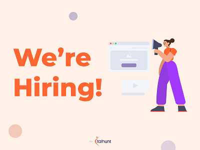 We're hiring! career flat hiring illustration illustrator job poster recruitment talhunt thumbnail vector