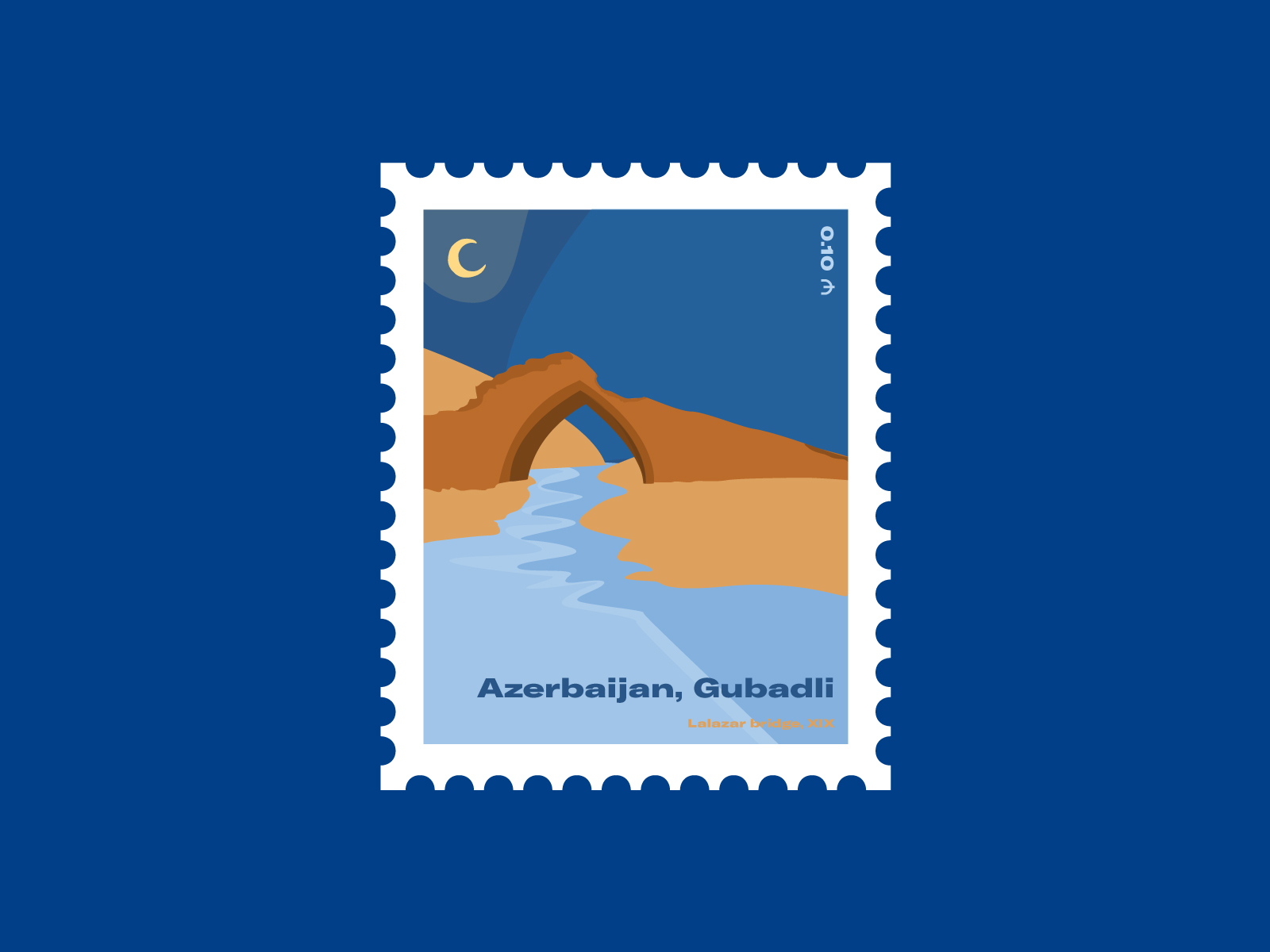 Postcard stamp by Nilufar Suleymanzada on Dribbble