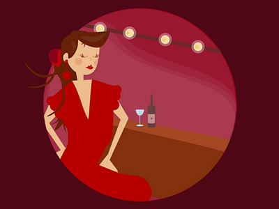 Girl'n' wine illustration vector illustrator