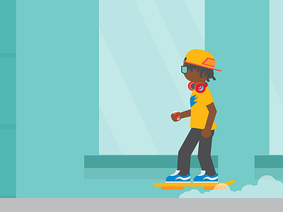 Future City: Hoverboard city future hoverboard illustration vector