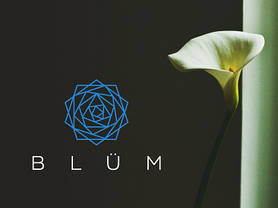 Blüm flower geometric logo organic