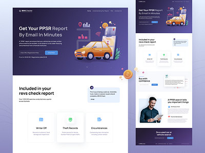 Home page - for the PPSR report companies homepage landing landing page minimal ui ui design ui ux ui ux design ux web web design web page