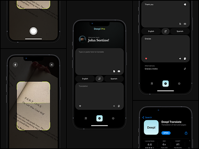 Deepl Translate app dark theme design app minima mobile mobile app top translation translation app ui ux