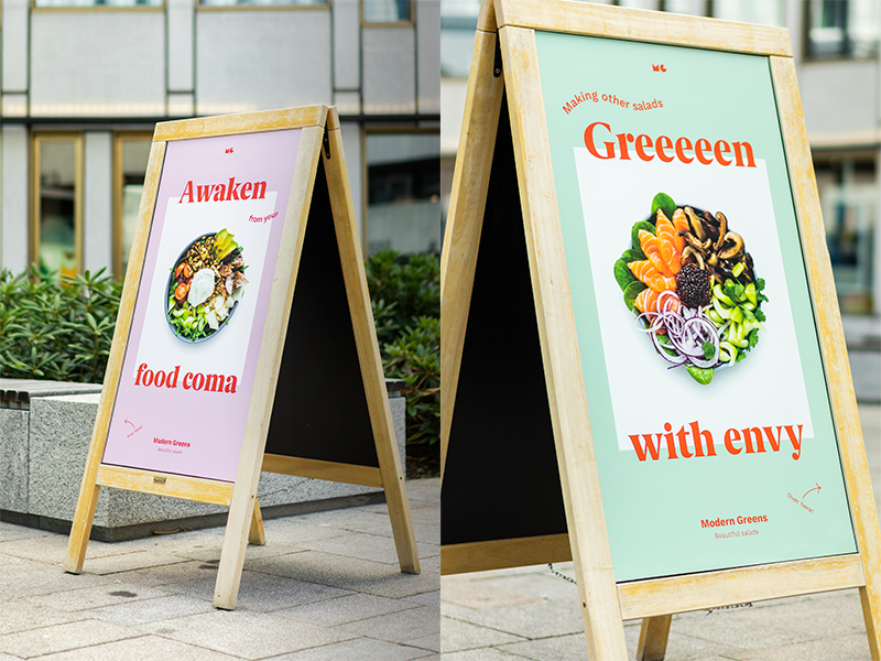 Modern Greens / signage identity moderngreens heymoderngreens