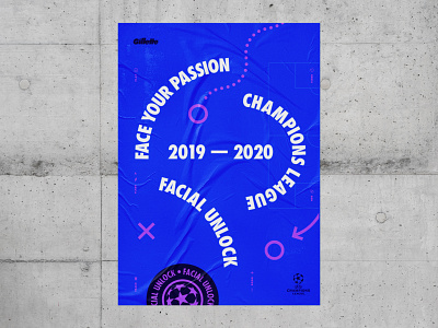 Gillette Facial Unlock ↗ 2019 graphic design poster art poster design print print design typogaphy