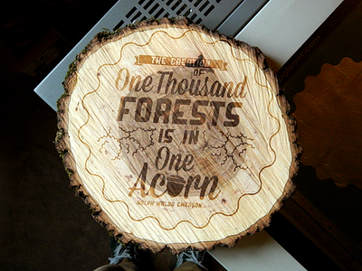 Untitled engraving laser log quote typography