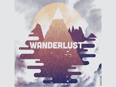 Wanderlust illustration typography