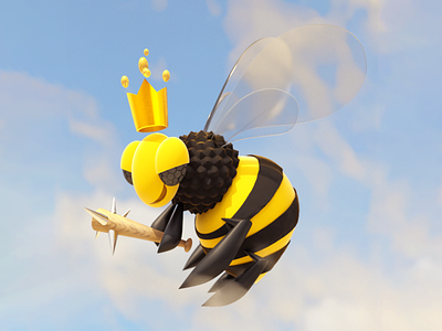 Queen Bee 3D 3d bee character game character illustration queen