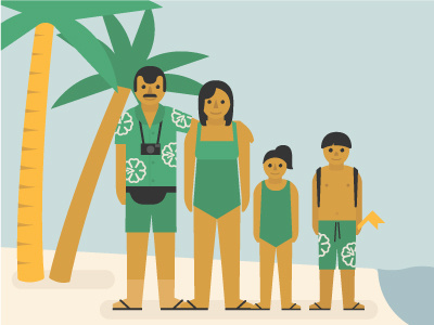 Life's a Beach beach family illustration travel vacation