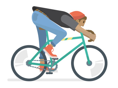 Pedal Pusher bike character illustration