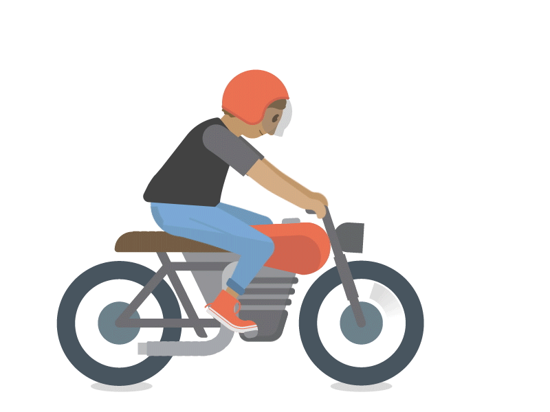 Motorin' animation cafe racer character gif illustration