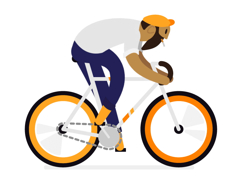 Health Freak animation bike fixed gear fixie illustration