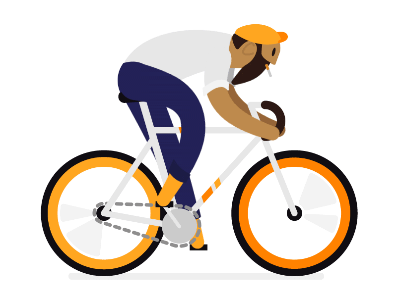 Biker [updated] animation character fixie gif hipster illustration