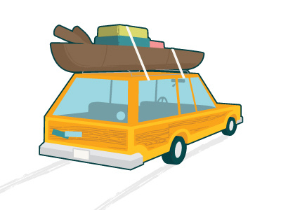 Roadtrip! car family illustration vacation wagon woody