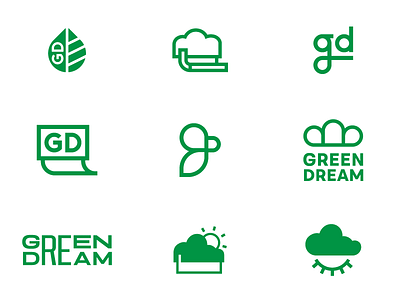 Green dreams branding cloud eco friendly logo logomark