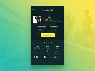 Daily UI #006 - User Profile app challenge daily dailyui fitness ios profile running ui user ux