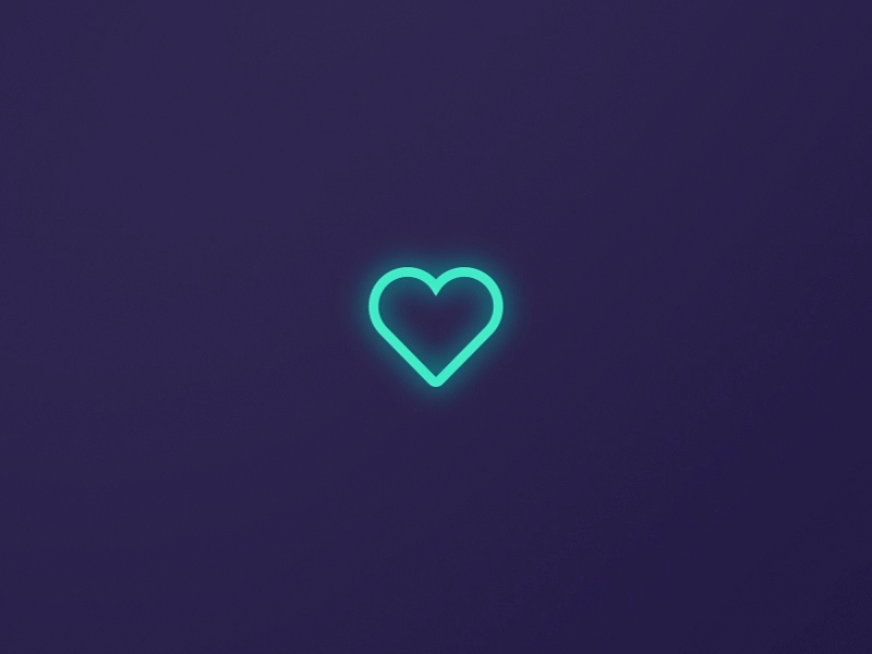 Heart icon interaction animation app cinebeam glow heart icon interaction like