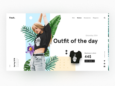 Outfit of the day clothes e commerce fashion fresh girl landing plants product spring ui ux web