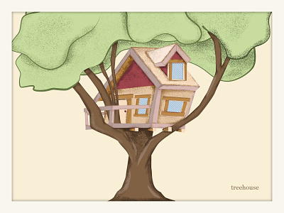 Treehouse drawing illustration illustration art illustrator photoshop sketch tree treehouse