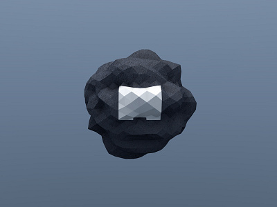 Mad Ball 3d ball logo low poly rock