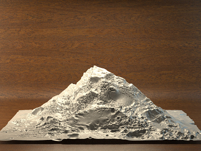 Mountain 3d c4d cinema4d cracks crators maxwell render sculpting wood