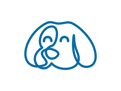 Puppy line logo animals art blue branding clean creative design dog dogs graphic design logo logo design vector