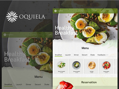 Oquiela food web design concept foodweb landing page web desgin