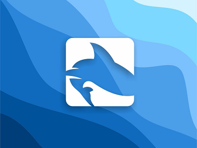 Blue Shark blue branding design flatdesign logo shark