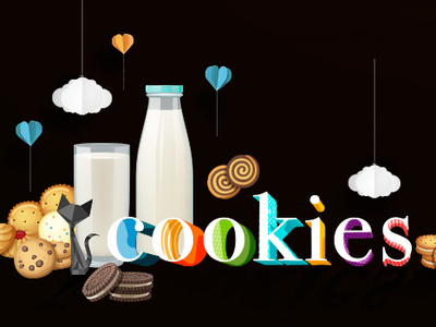 Cookies digital illustration typography web